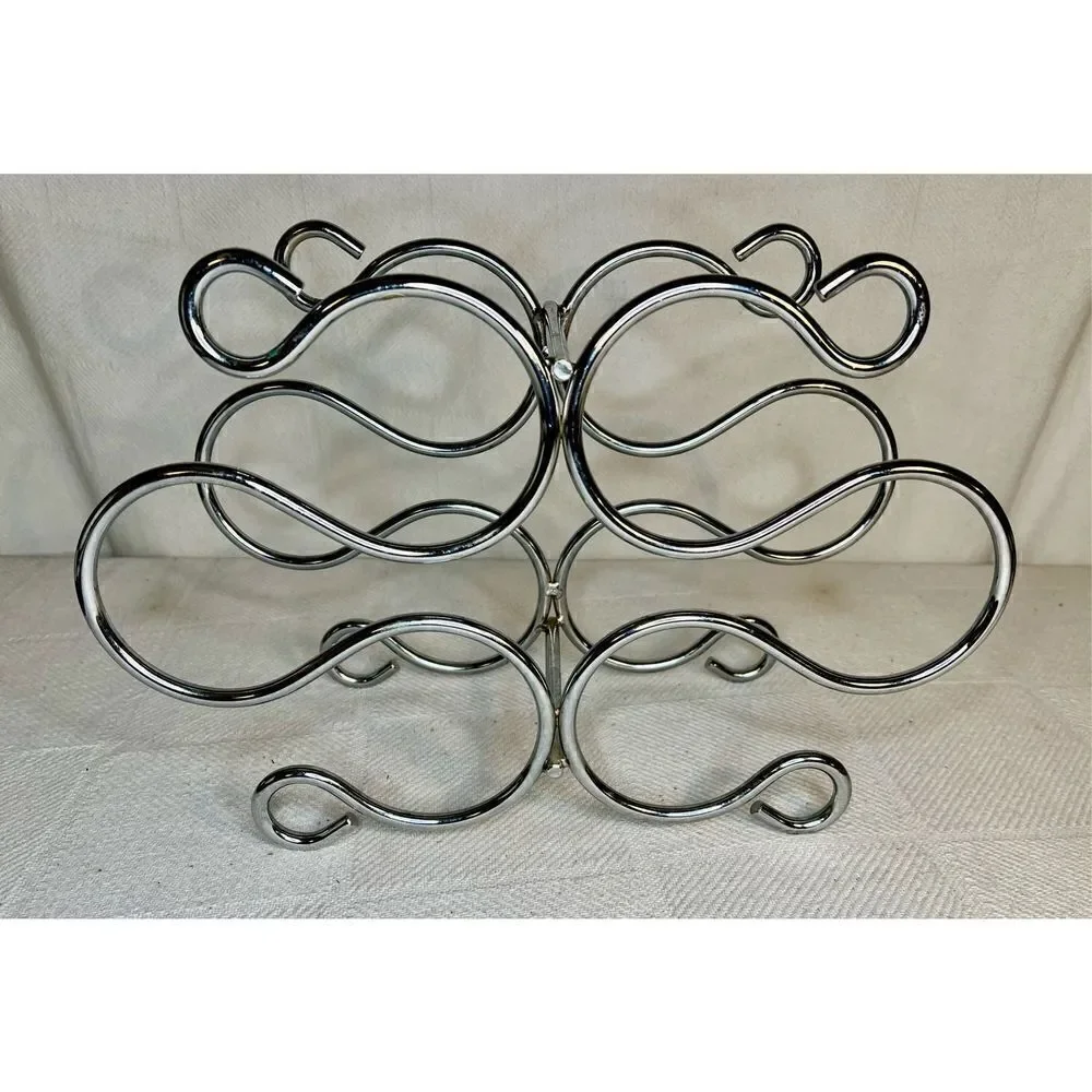 Mid Century Modern Chrome Wine Holder